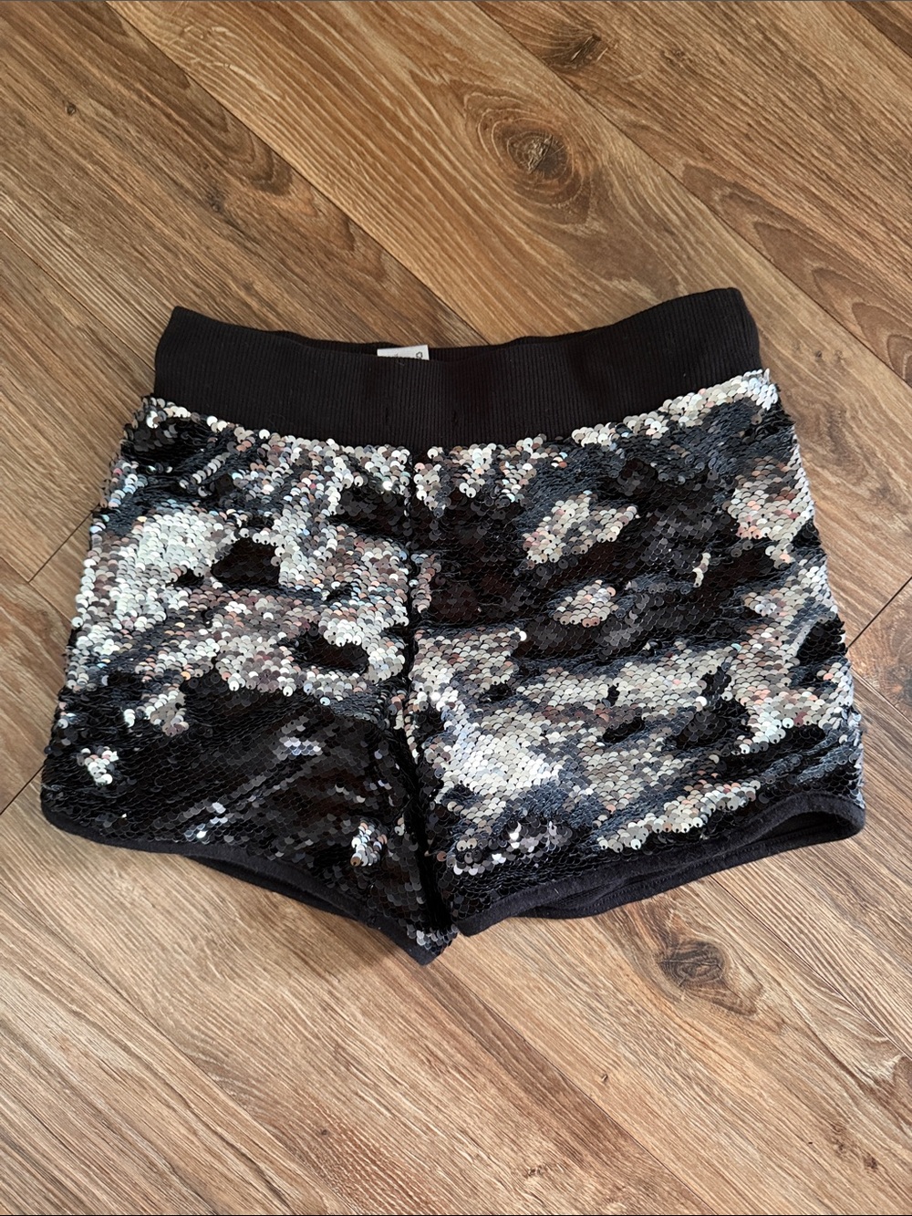 More Than Magic Reversible Sequin Shorts - Black & Silver